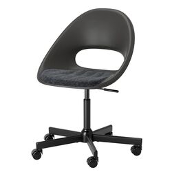 Fotoliu rotativ Ikea Eldberget/Malskar cu perna (Negru/Gri inchis)