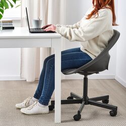 Fotoliu rotativ Ikea Eldberget/Malskar cu perna (Negru/Gri inchis) Thumb
