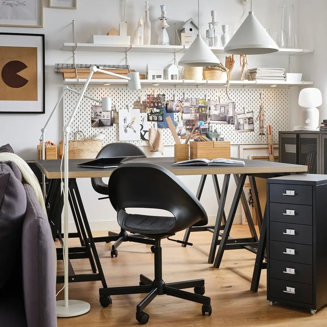 Fotoliu rotativ Ikea Eldberget/Malskar cu perna (Negru/Gri inchis) - 7