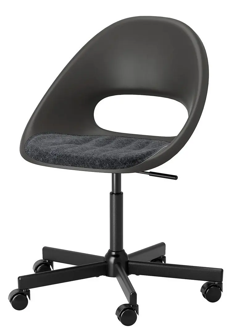 Fotoliu rotativ Ikea Eldberget/Malskar cu perna (Negru/Gri inchis)