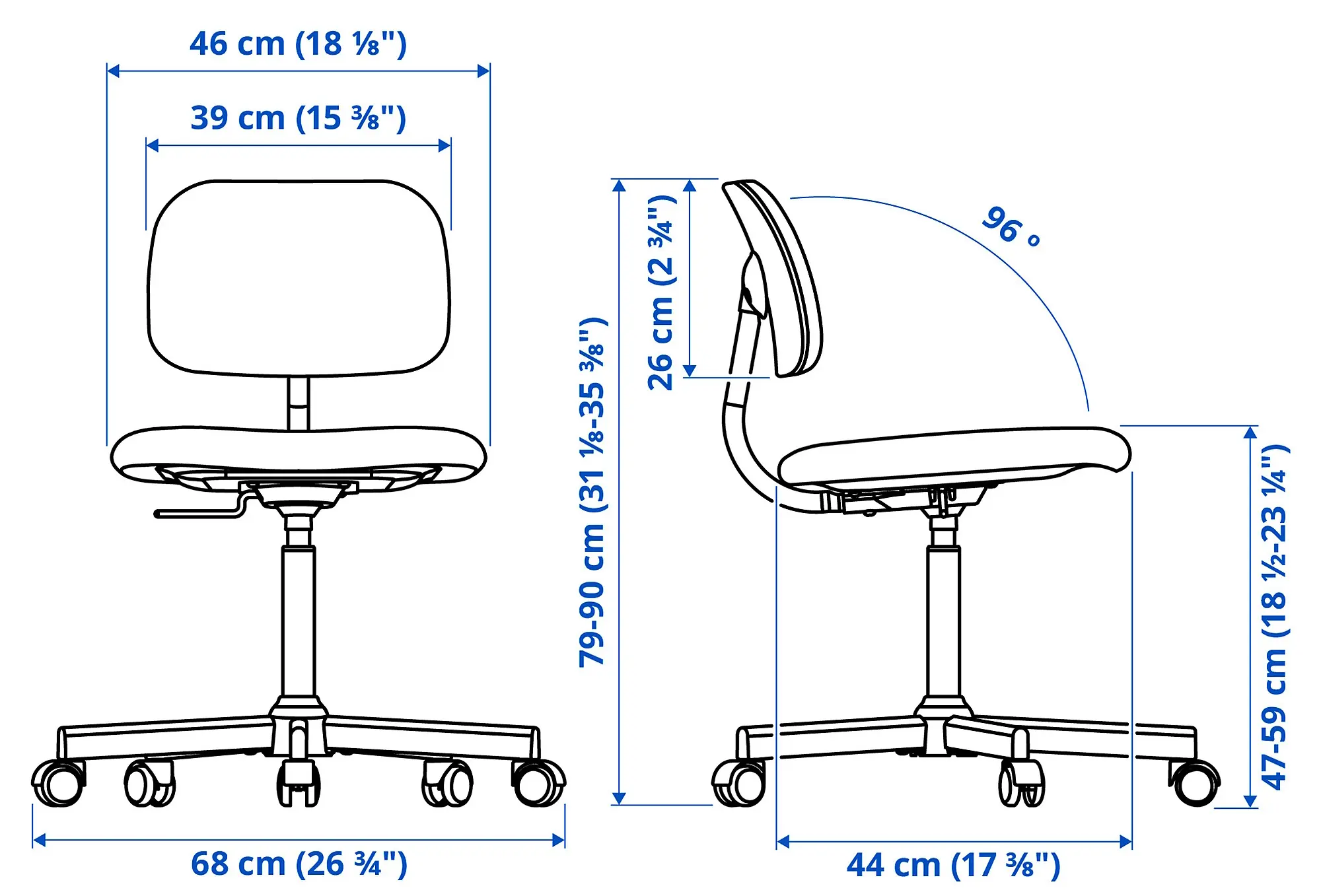 Офисное кресло Ikea Bleckberget/Klovsta (Белый/Серый) - 9