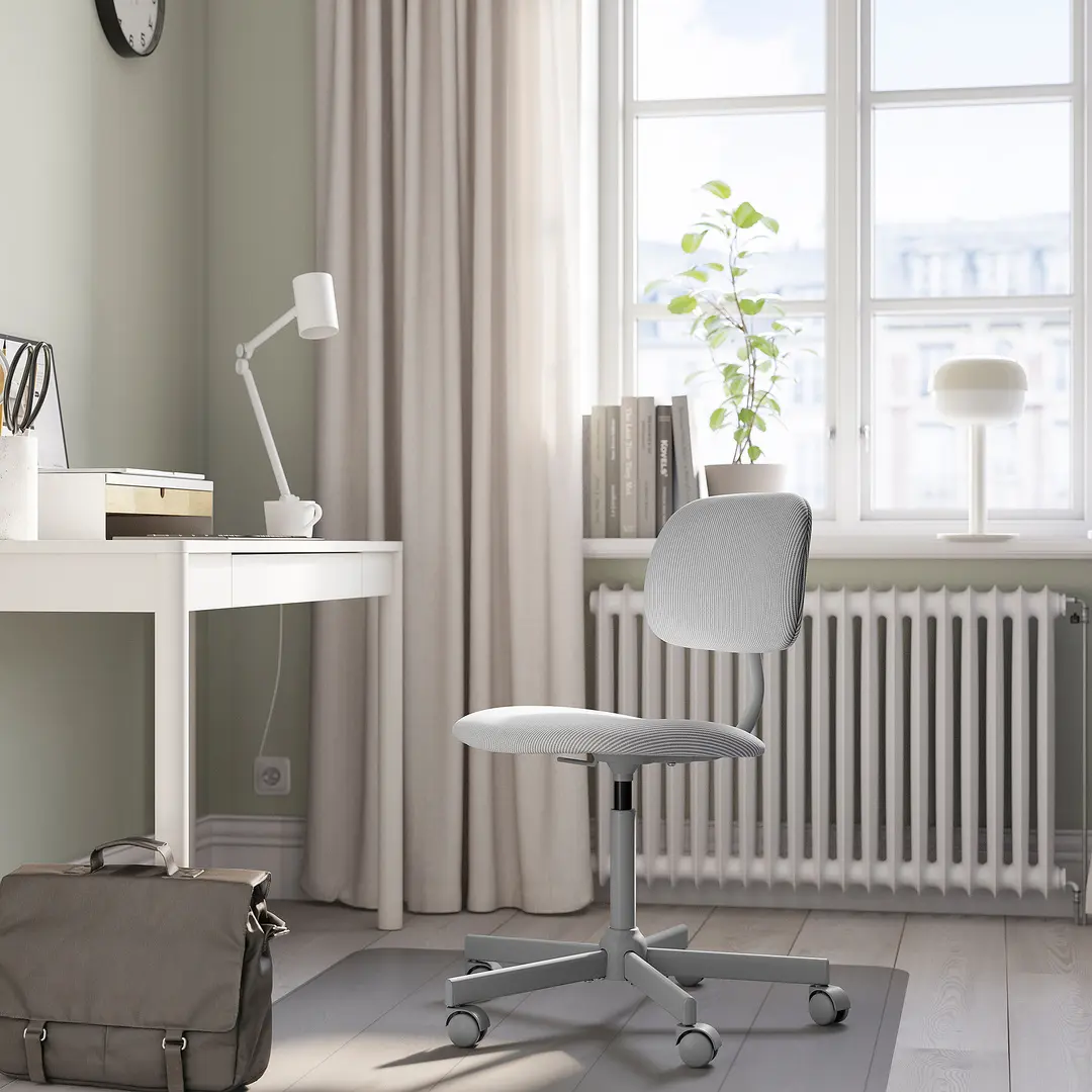 Офисное кресло Ikea Bleckberget/Klovsta (Белый/Серый)