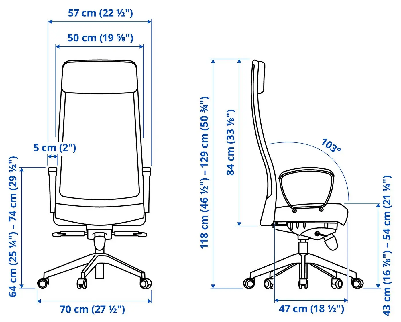 Офисное кресло Ikea Markus/Vissle S (Темно-серый) - 6