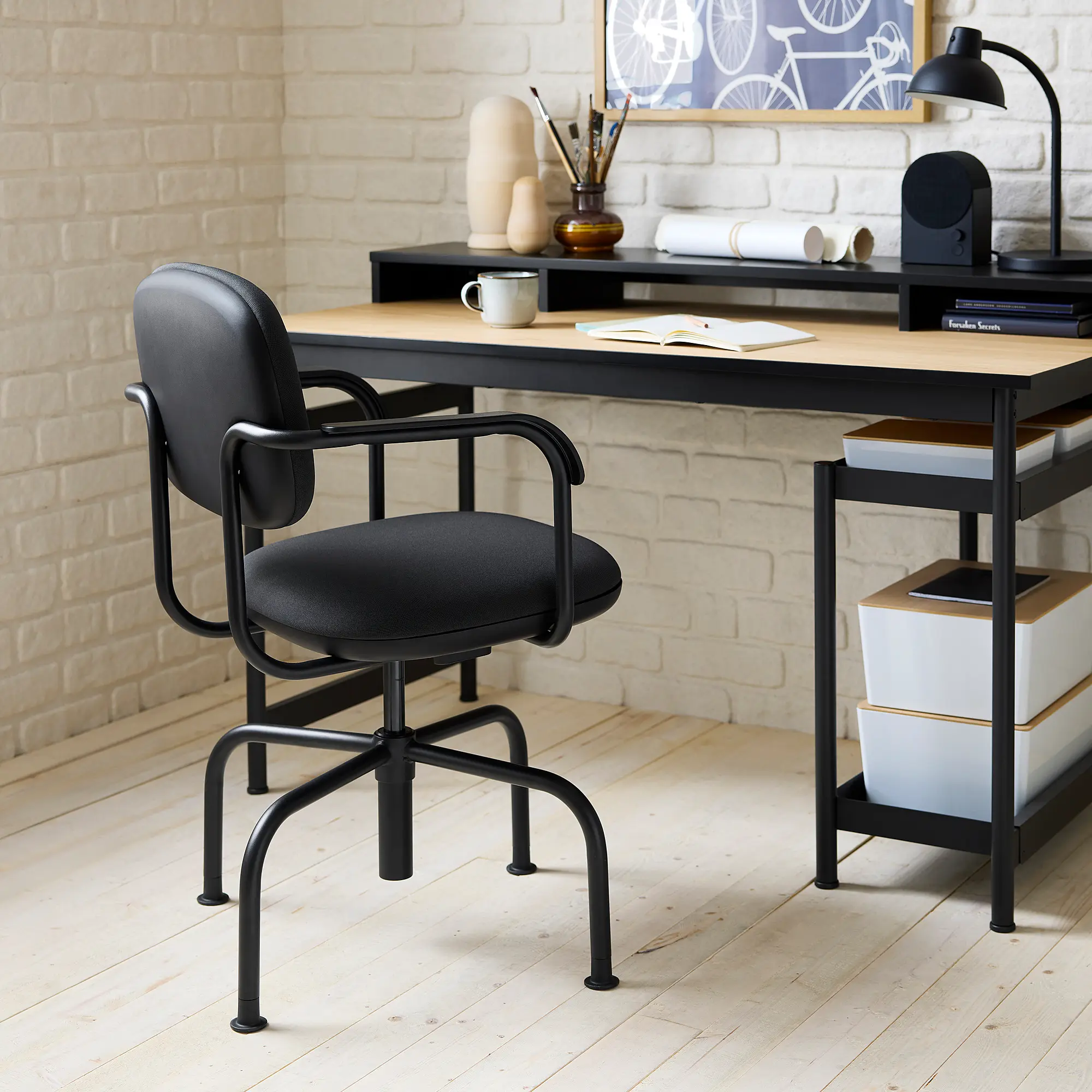 Офисный стул вращающийся Ikea Mullsjo/Grasnas (Темно-серый) - 6
