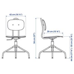 Scaun Ikea Kullaberg rotativ (Pin/Negru) Thumb