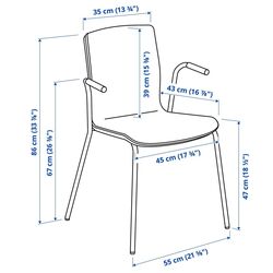 Scaun Ikea Laktare (Furnir Mesteacăn/Alb) Thumb