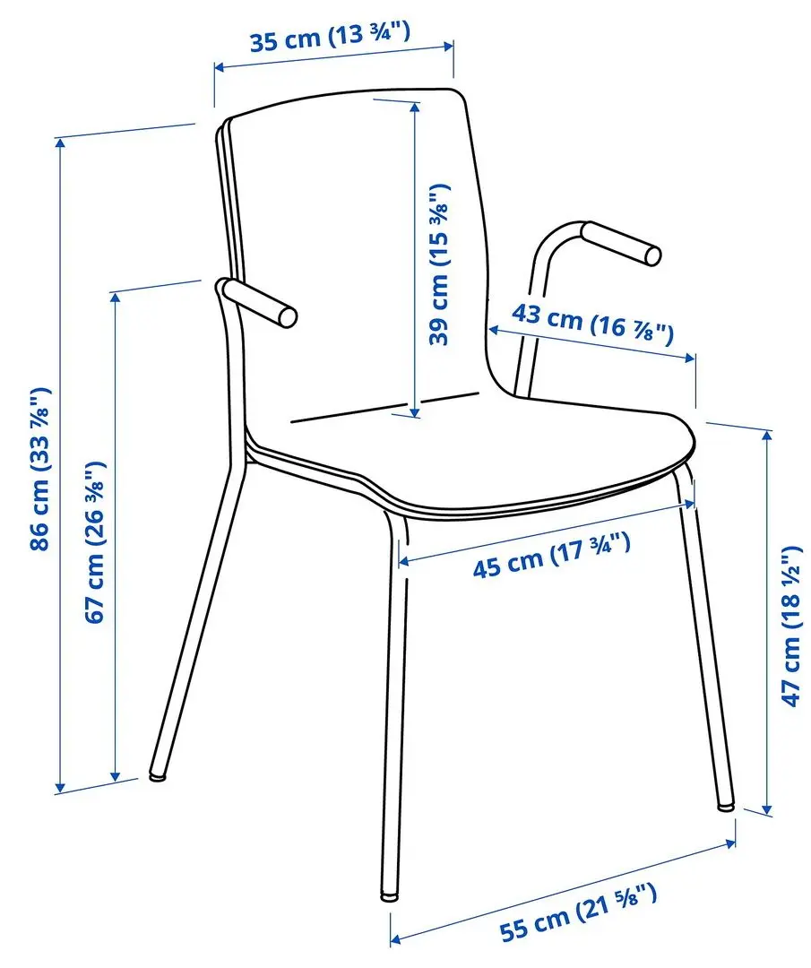 Scaun Ikea Laktare (Furnir Mesteacăn/Alb)