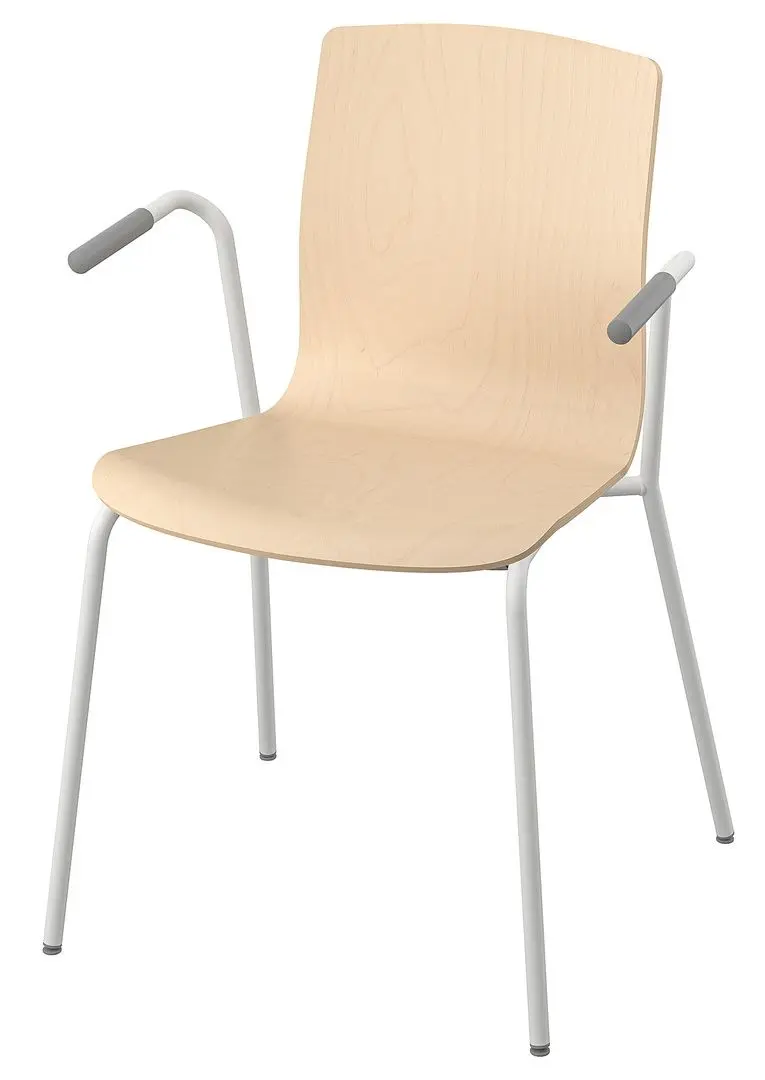 Scaun Ikea Laktare (Furnir Mesteacăn/Alb)