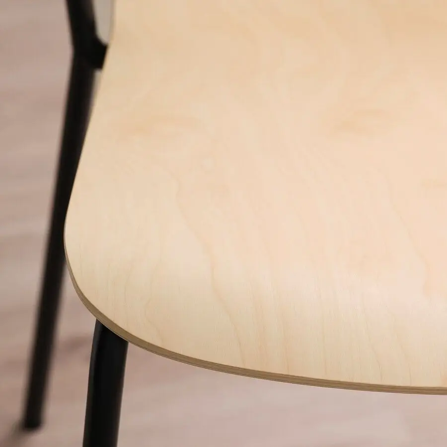 Scaun Ikea Laktare (Furnir Mesteacăn/Negru)