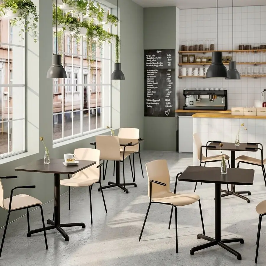 Scaun Ikea Laktare (Furnir Mesteacăn/Negru)