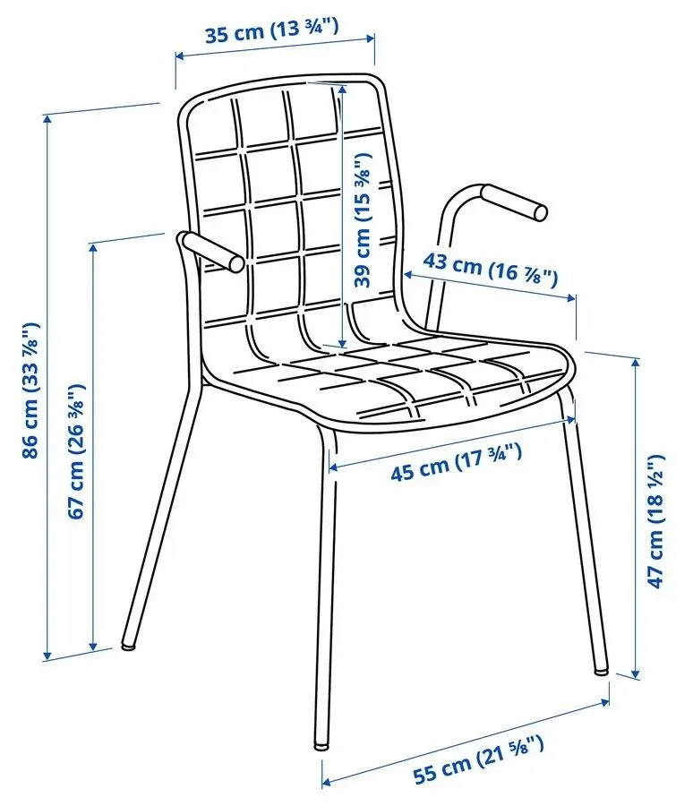 Scaun Ikea Laktare (Gri Mediu/Negru)