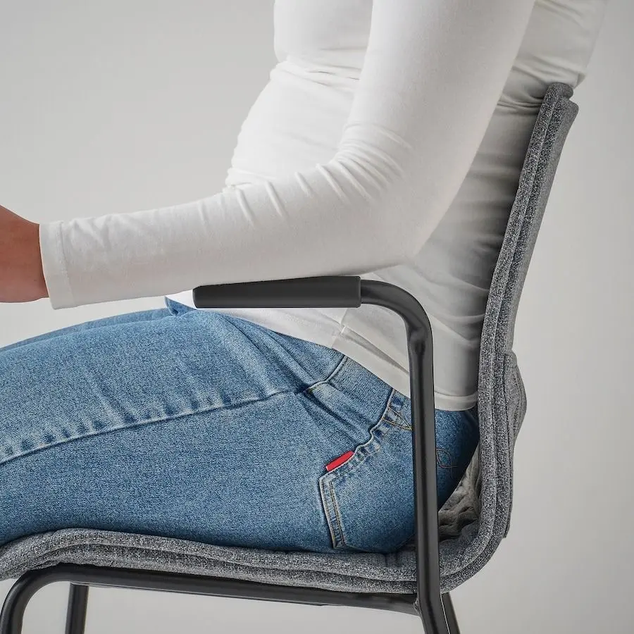 Scaun Ikea Laktare (Gri Mediu/Negru)