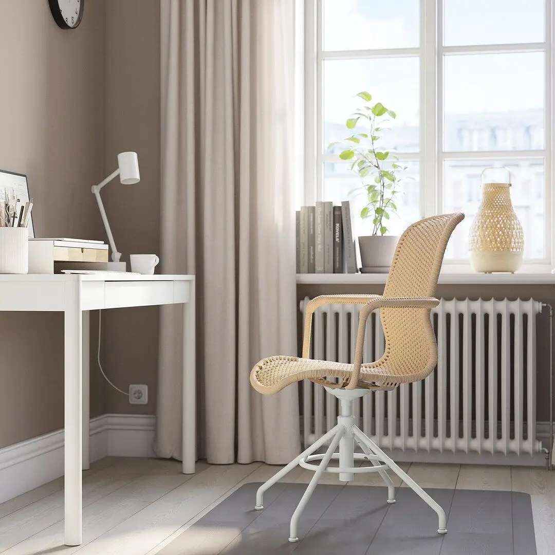 Стул Ikea Stigbygel вращающееся (Бежевый/Белый)