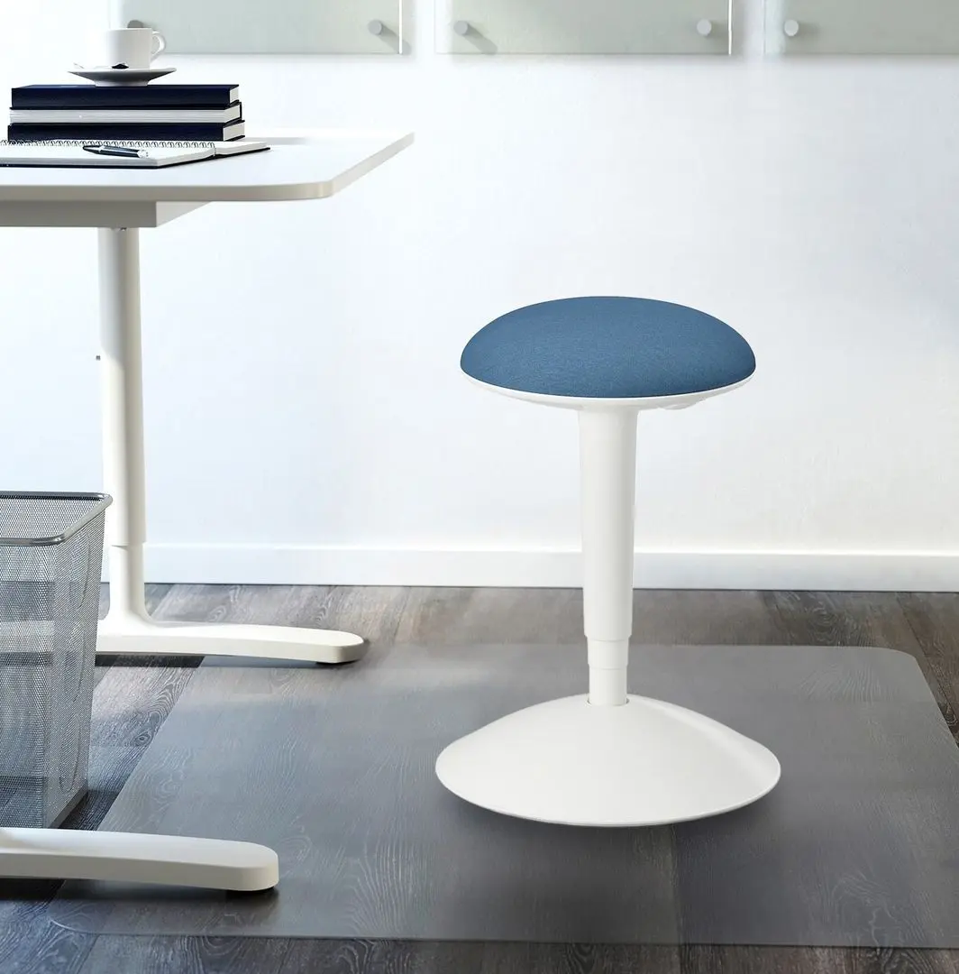 Taburet Ikea Nilserik (Alb/Vissle Albastru Inchis)