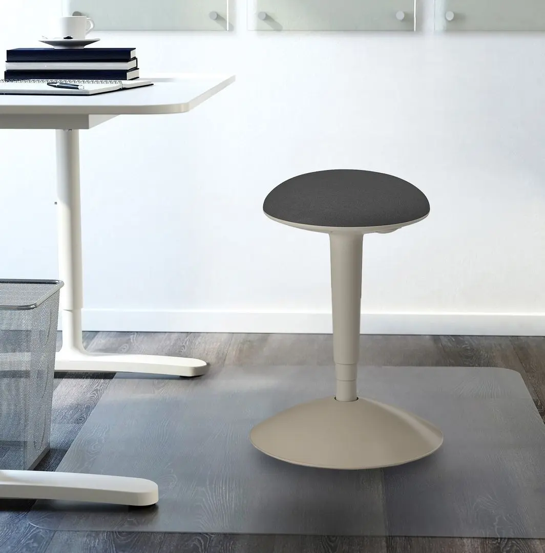 Табурет Ikea Nilserik (Бежевый/Виссле Темно-серый)