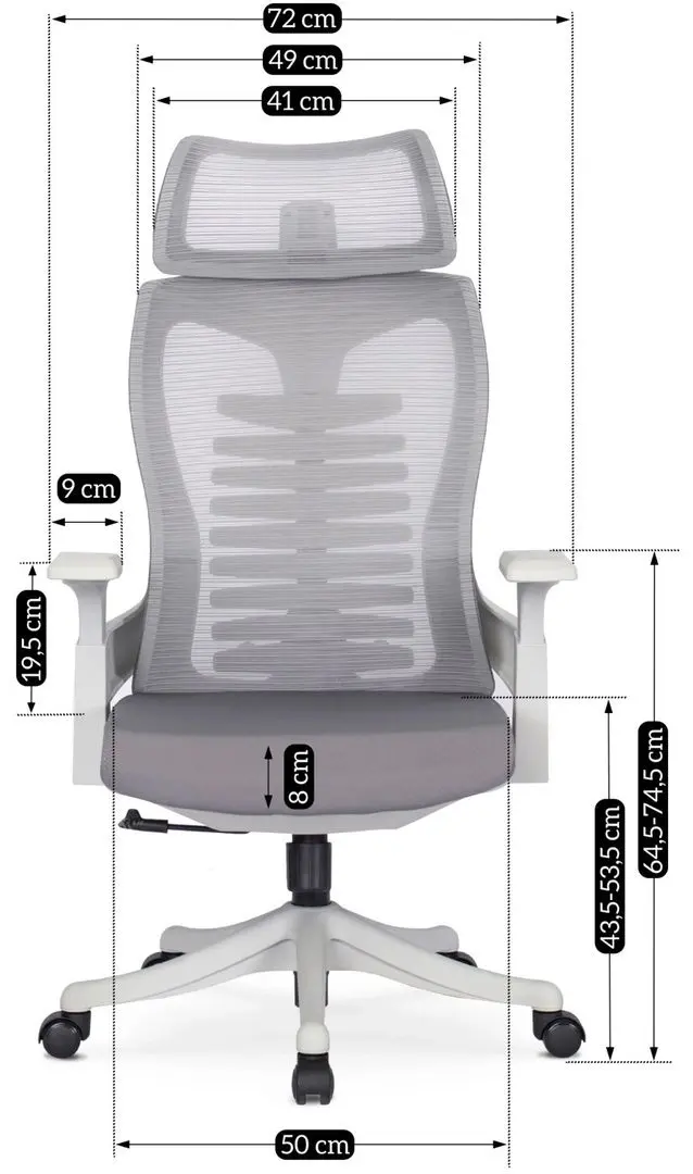 Fotoliu Mebel Elite Caret 2 (Grey/White)