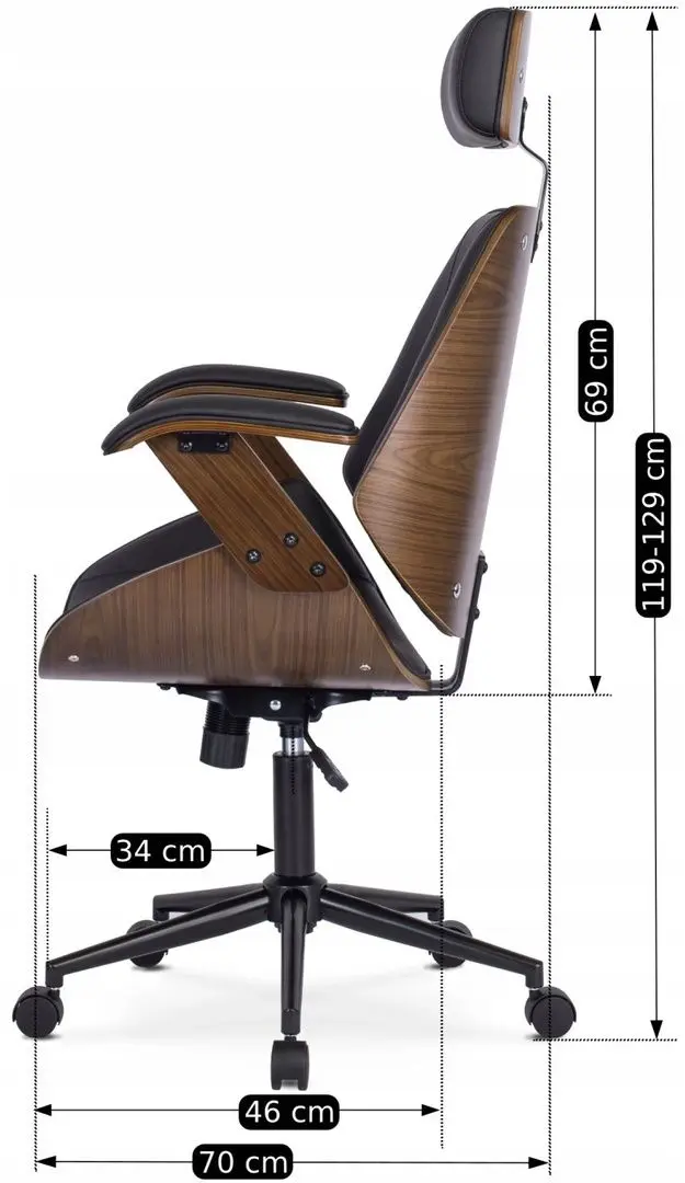 Fotoliu Mebel Elite Fabian (Walnut/Black)