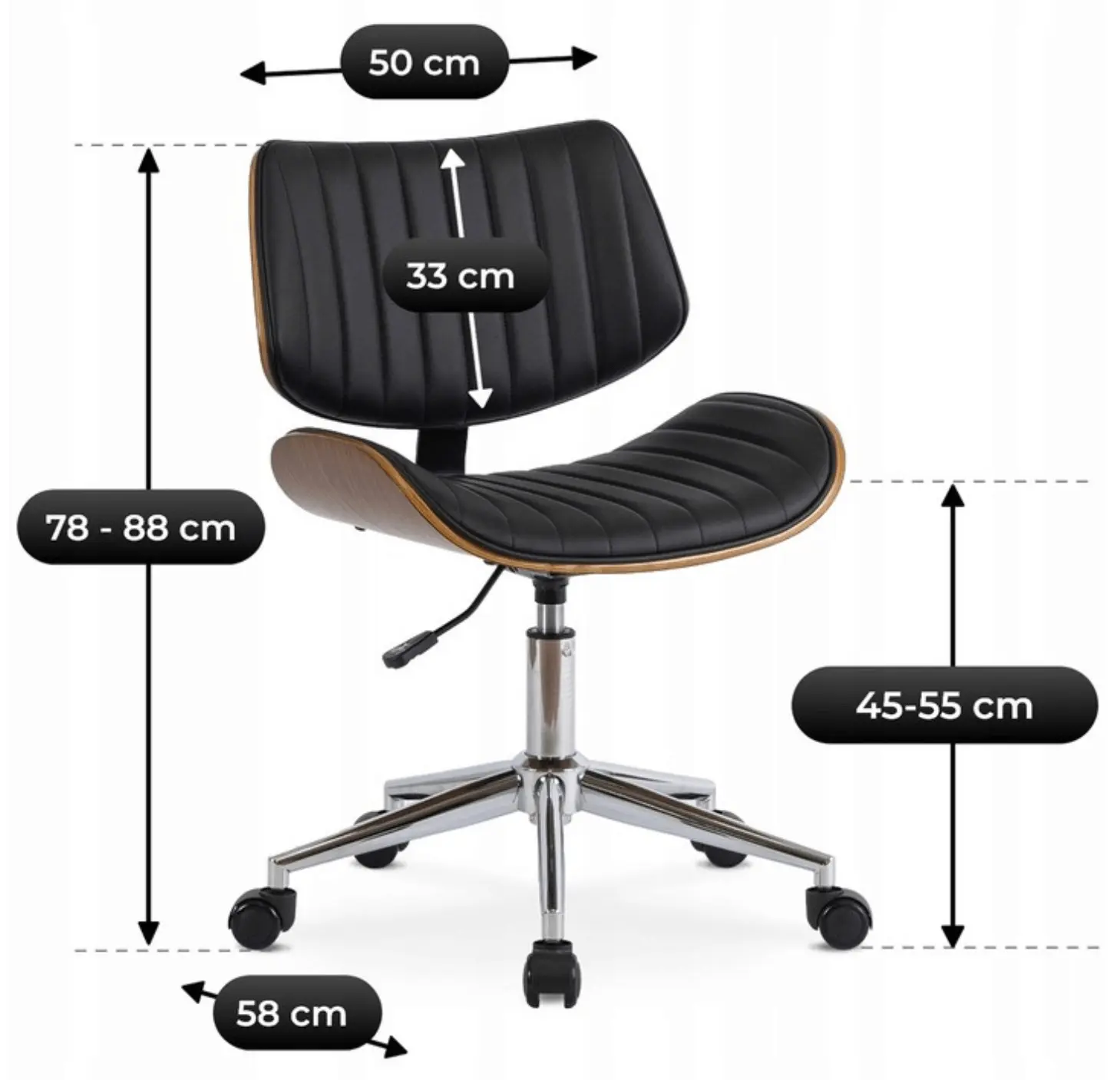 Кресло Mebel Elite Teksas (Black/Walnut)