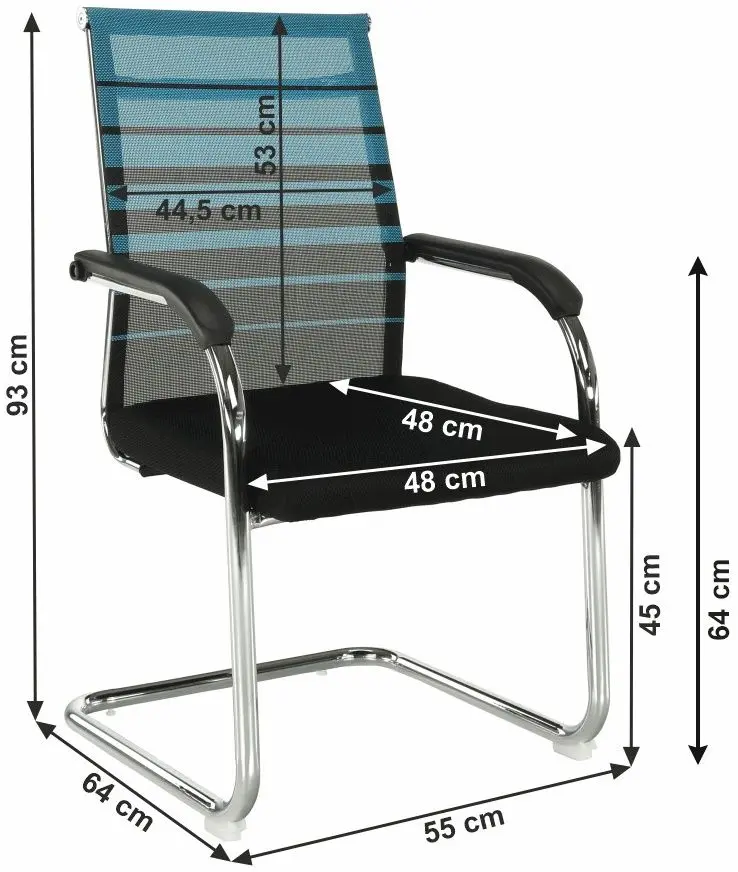 Scaun Mobhaus Esin (Blue/Black/Silver) - 2