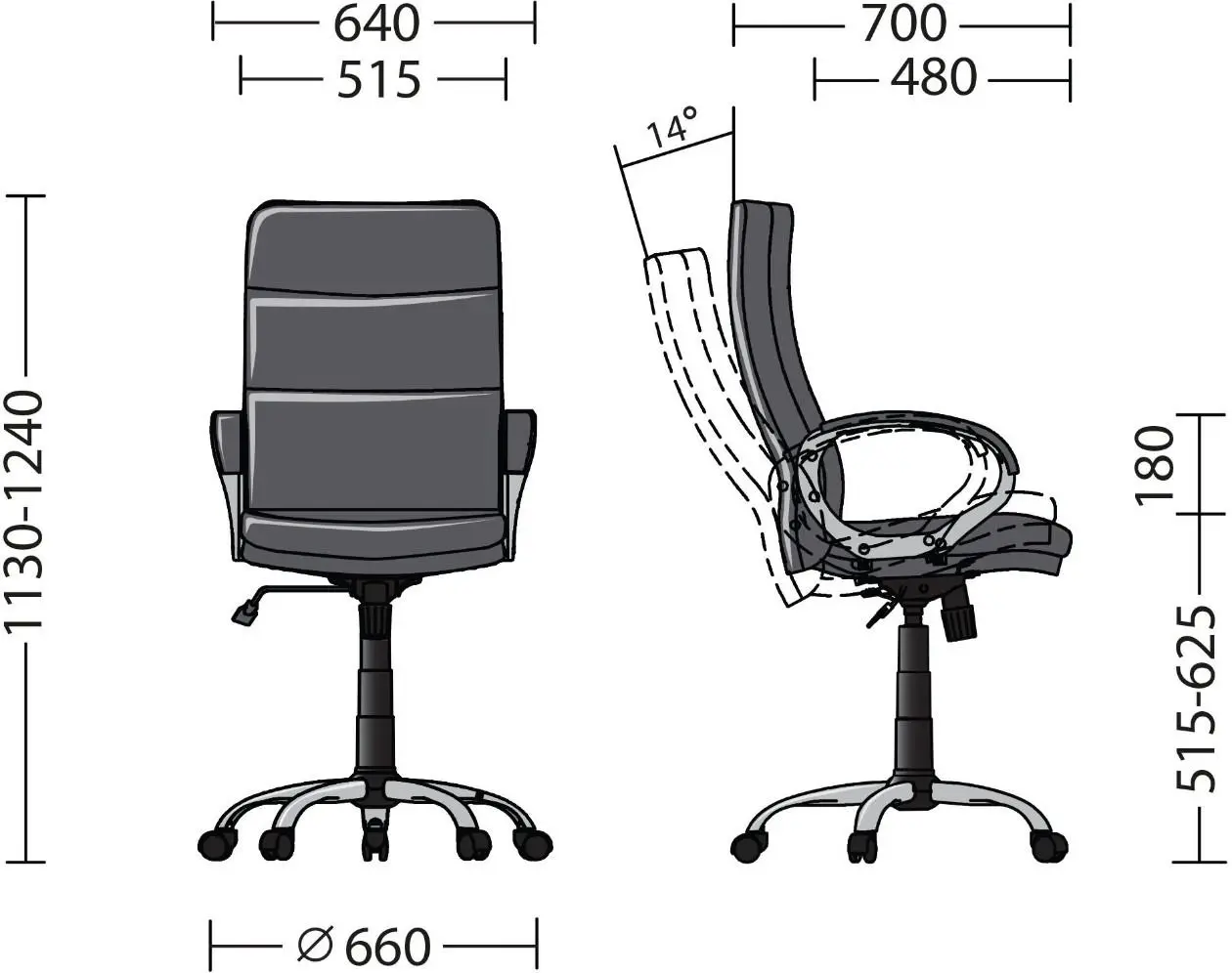 Кресло Nowy Styl Dolce Eco-70 (Gray/Chrome/Black)