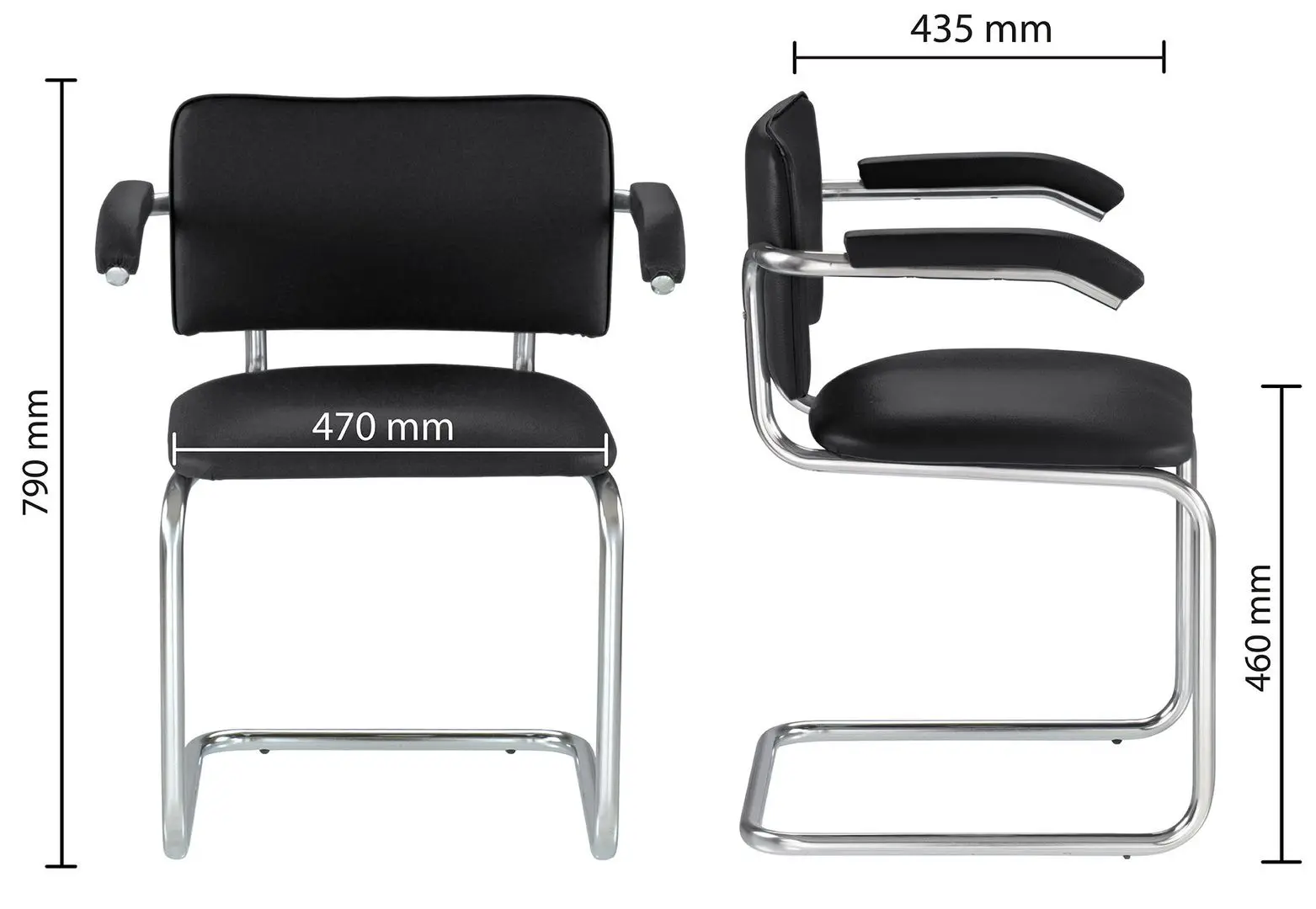 Стул Nowy Styl Sylwia Arm (Black/Chrome) - 2
