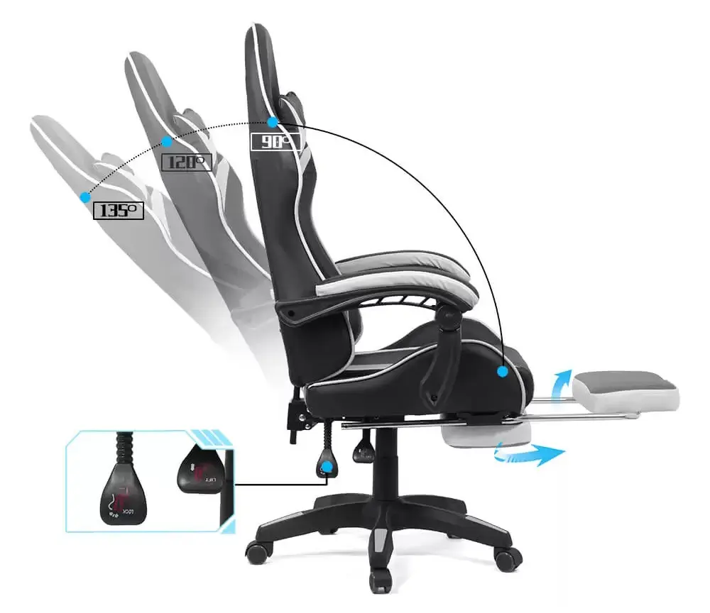 Кресло геймерское Prestige Chairs OFF 299 (White/Black) - 6