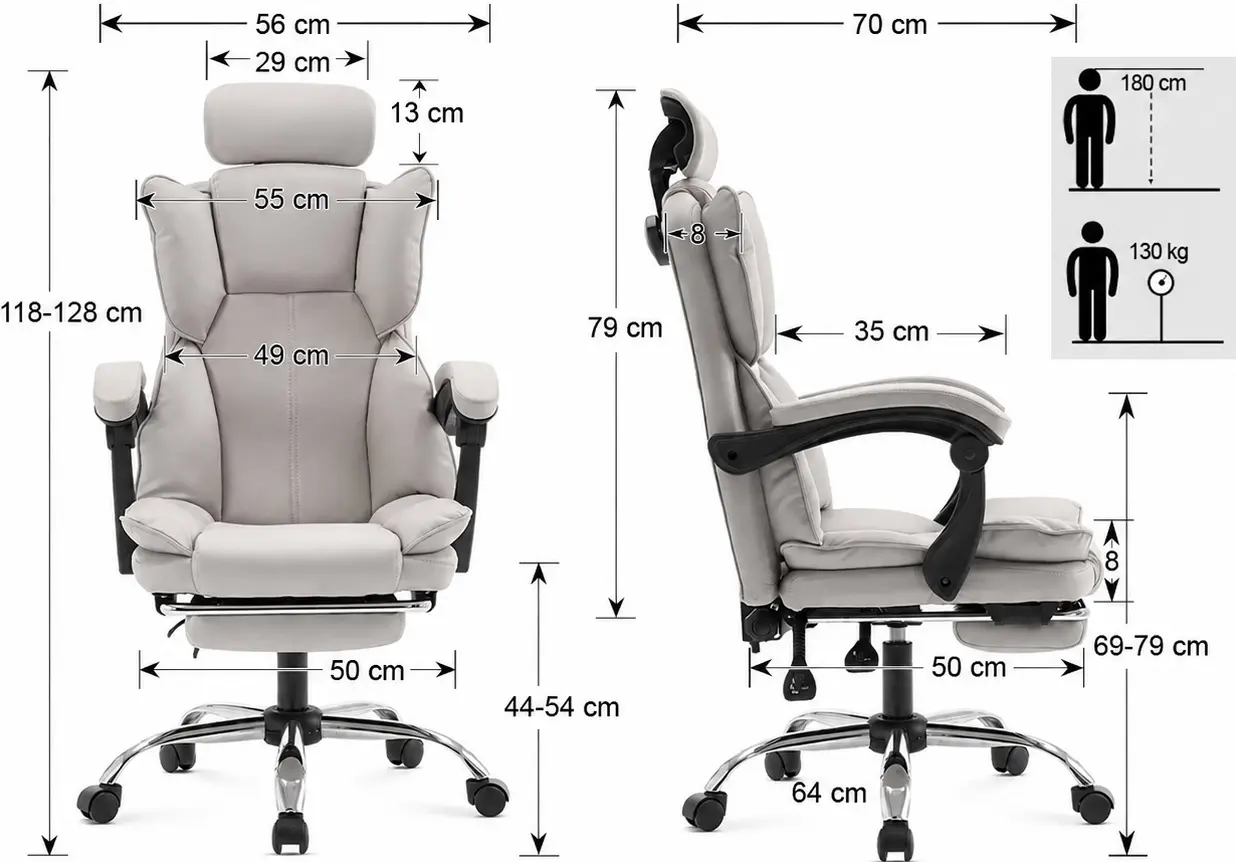 Кресло Prestige Chairs OFF 4151 (Grey/Black) - 10