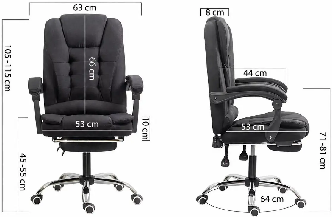 Кресло Prestige Chairs OFF 4181M (Grey/Black) - 6