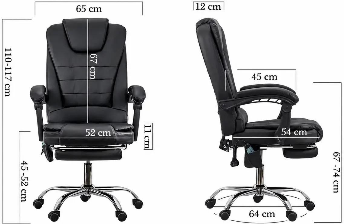 Кресло Prestige Chairs OFF 418M (Black) - 12