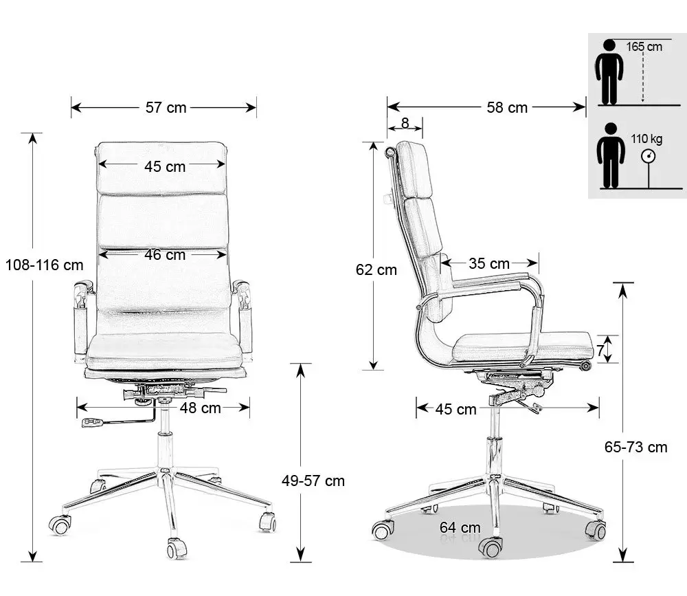 Кресло Prestige Chairs OFF 808 (Black) - 6