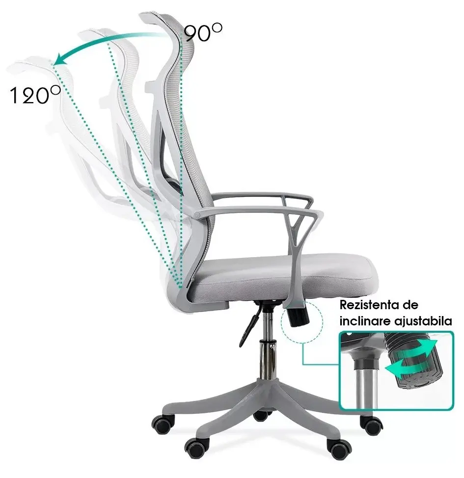 Офисное кресло Prestige Chairs OFF 431 (Light Grey) - 7