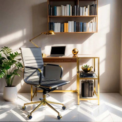 Scaun Prestige Chairs OFF 802A (Black/Gold)