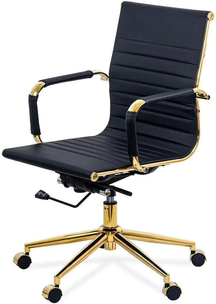 Scaun Prestige Chairs OFF 802A (Black/Gold) - 5