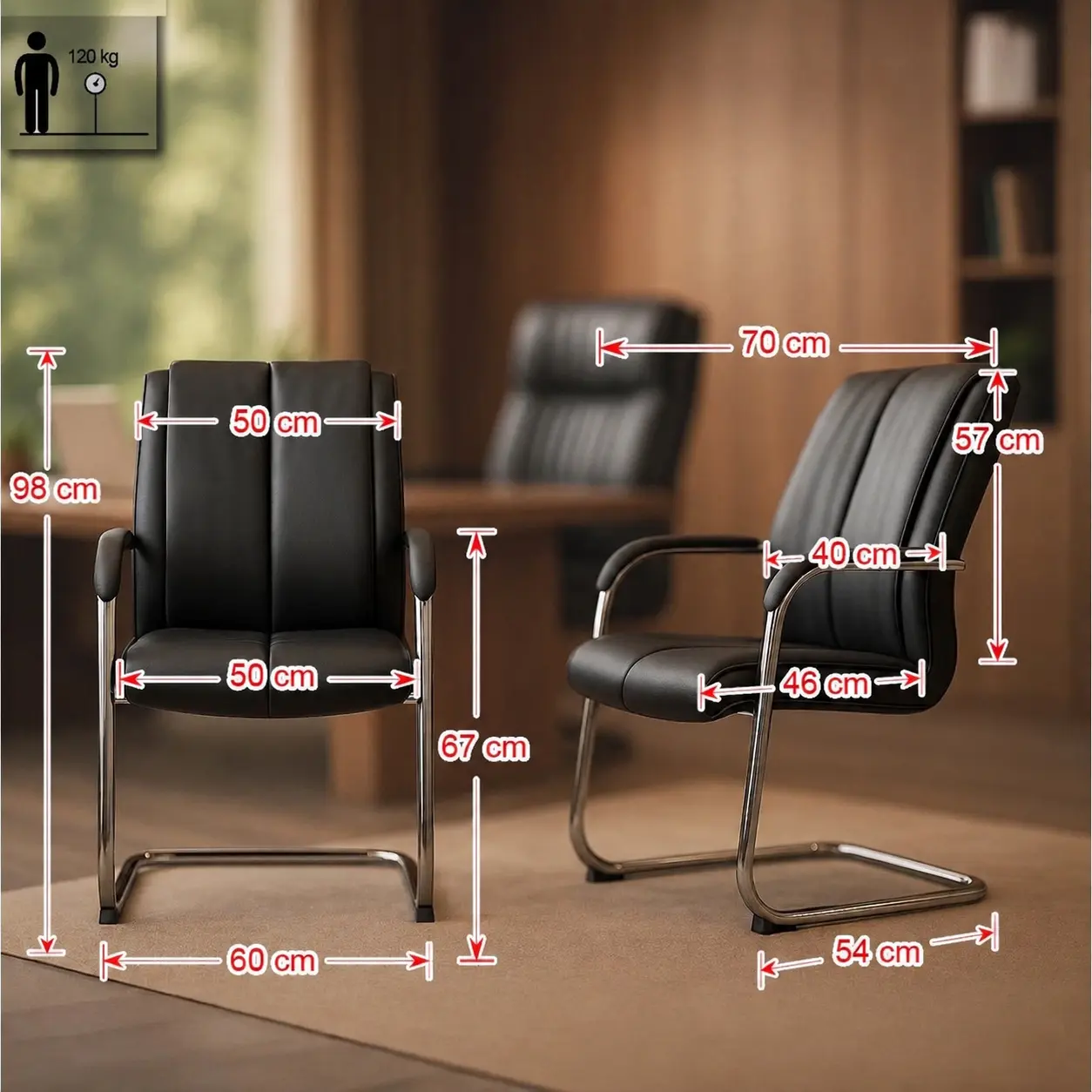 Scaun Prestige Chairs OFF 8117 (Black) - 7