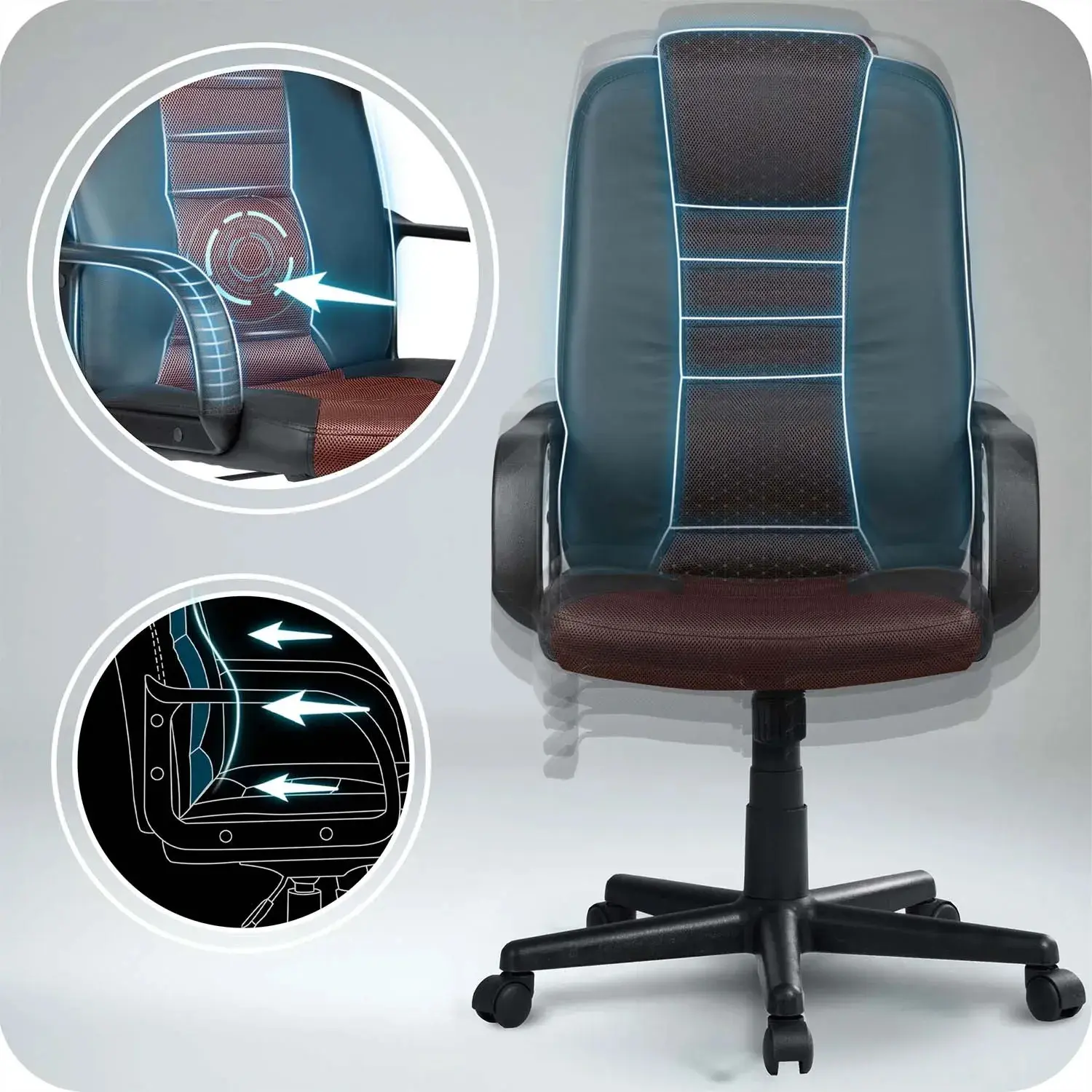 Кресло Sofotel 518B (Black/Brown) - 9