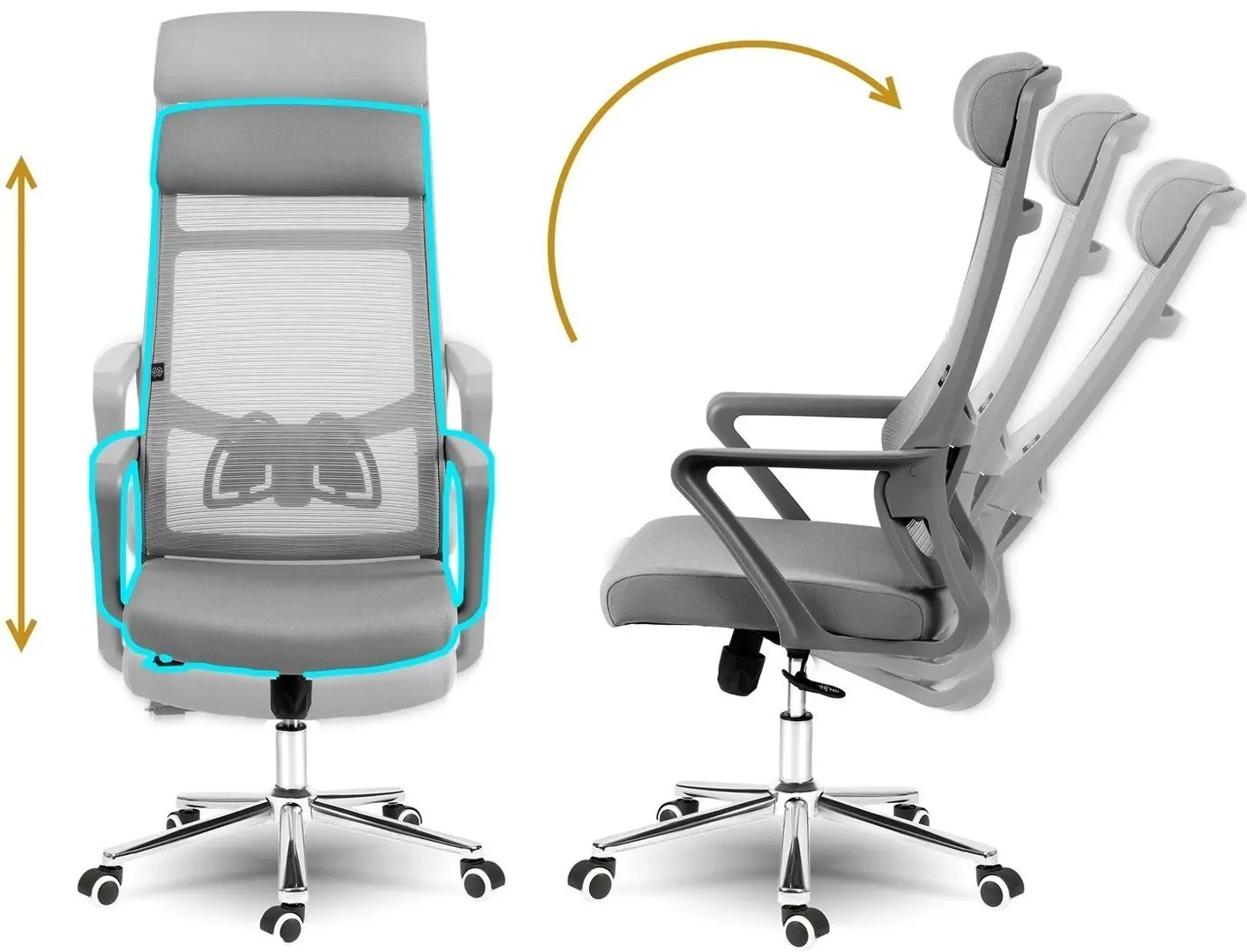 Fotoliu Sofotel Brema (Grey/Chrome)