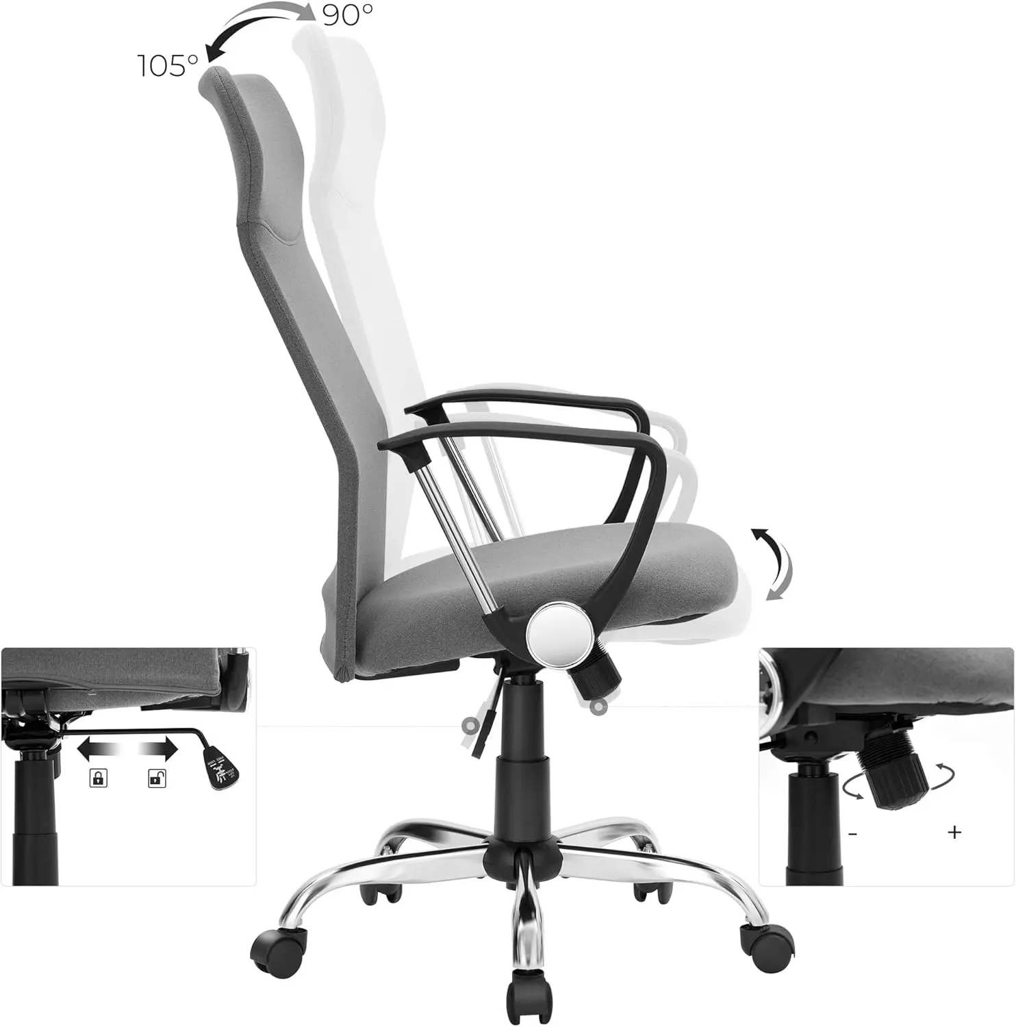 Fotoliu Songmics OBN034G01 (Grey) - 4