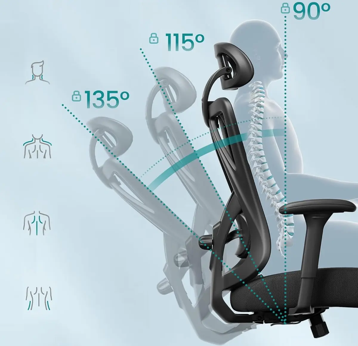 Fotoliu Songmics OBN063B01 (Black)