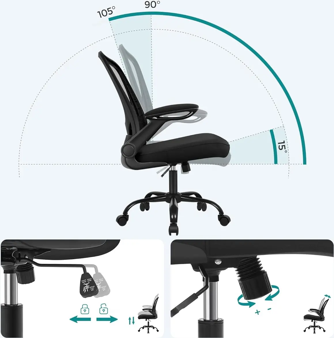 Кресло Songmics OBN37BKV1 (Black) - 5