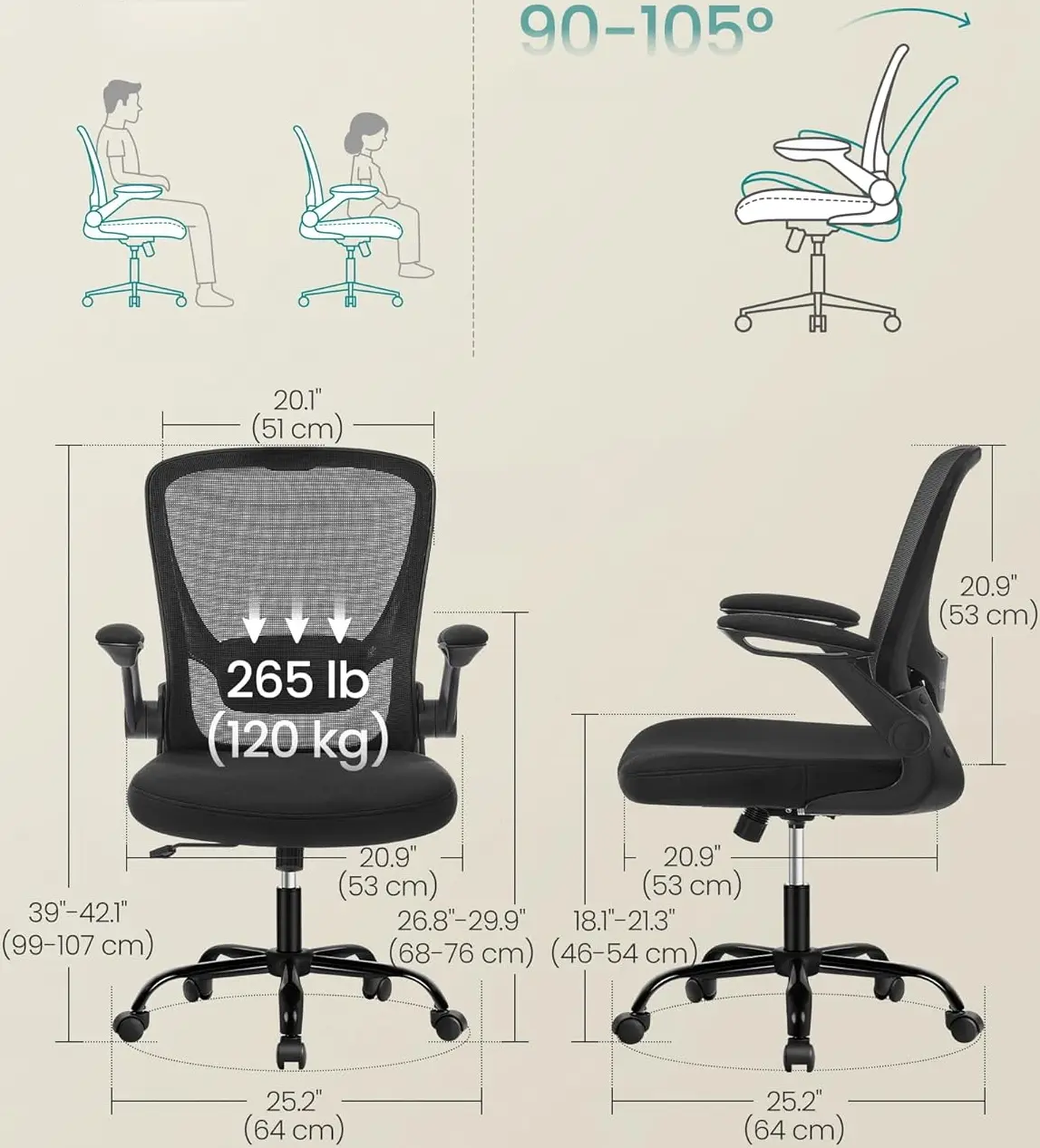 Кресло Songmics OBN37BKV1 (Black) - 9