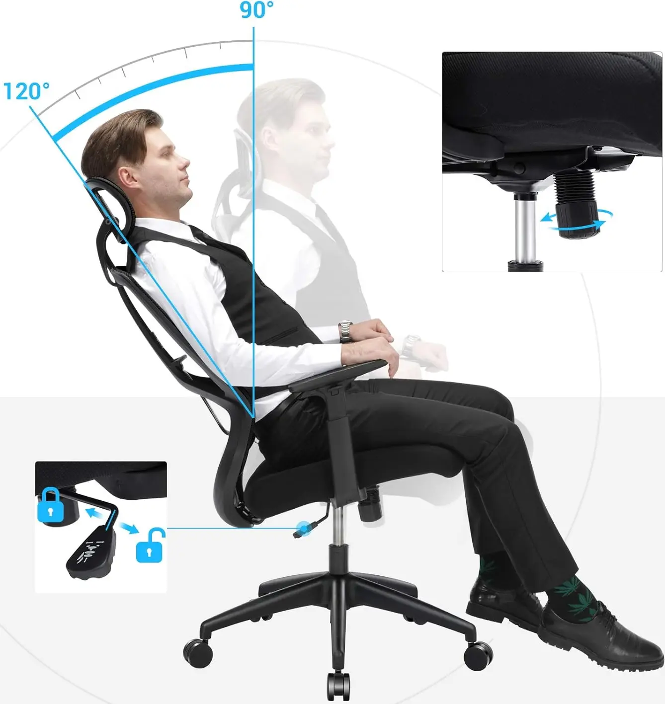 Fotoliu Songmics OBN53BK (Black)