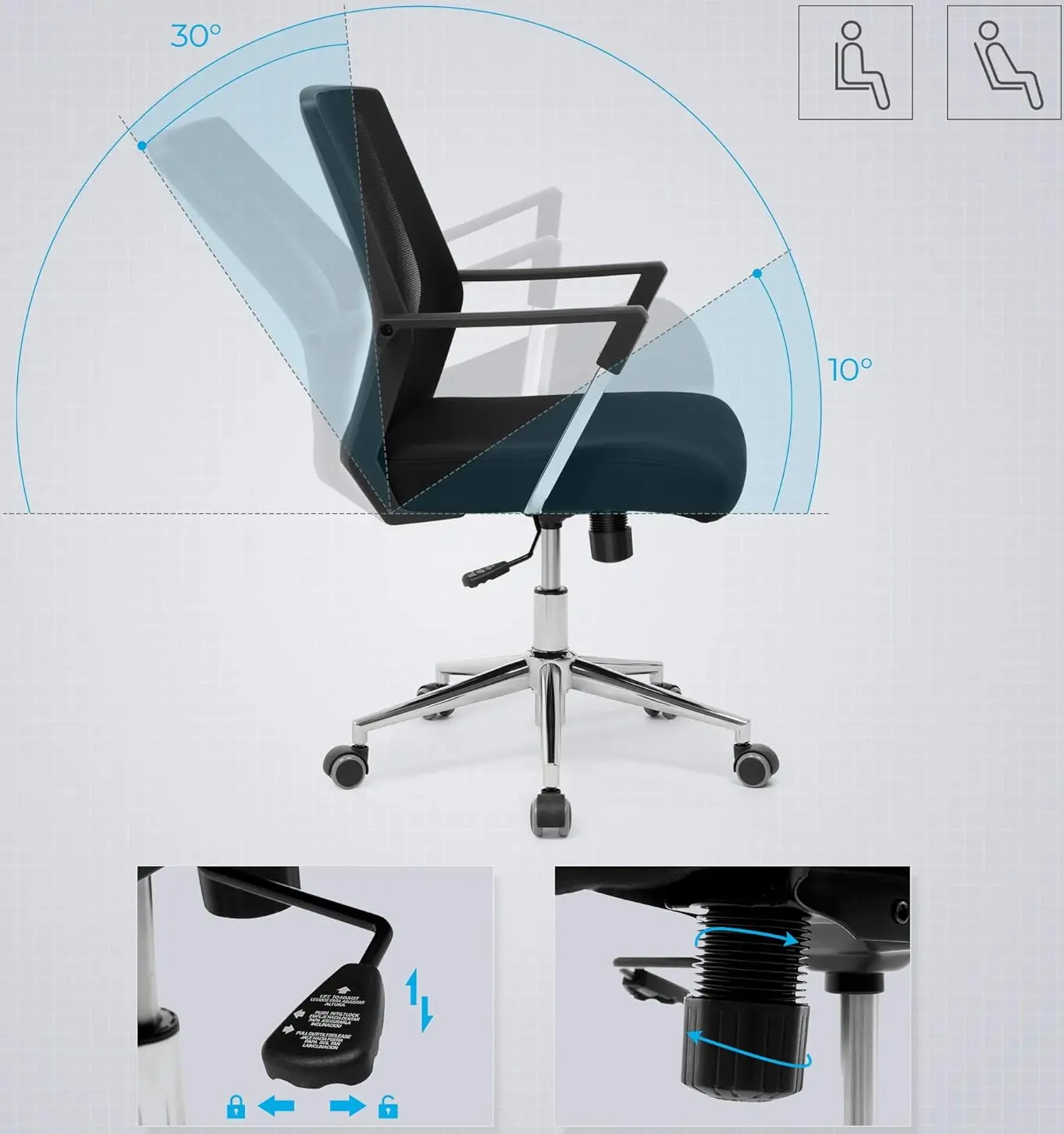 Fotoliu Songmics OBN83B (Black) - 3