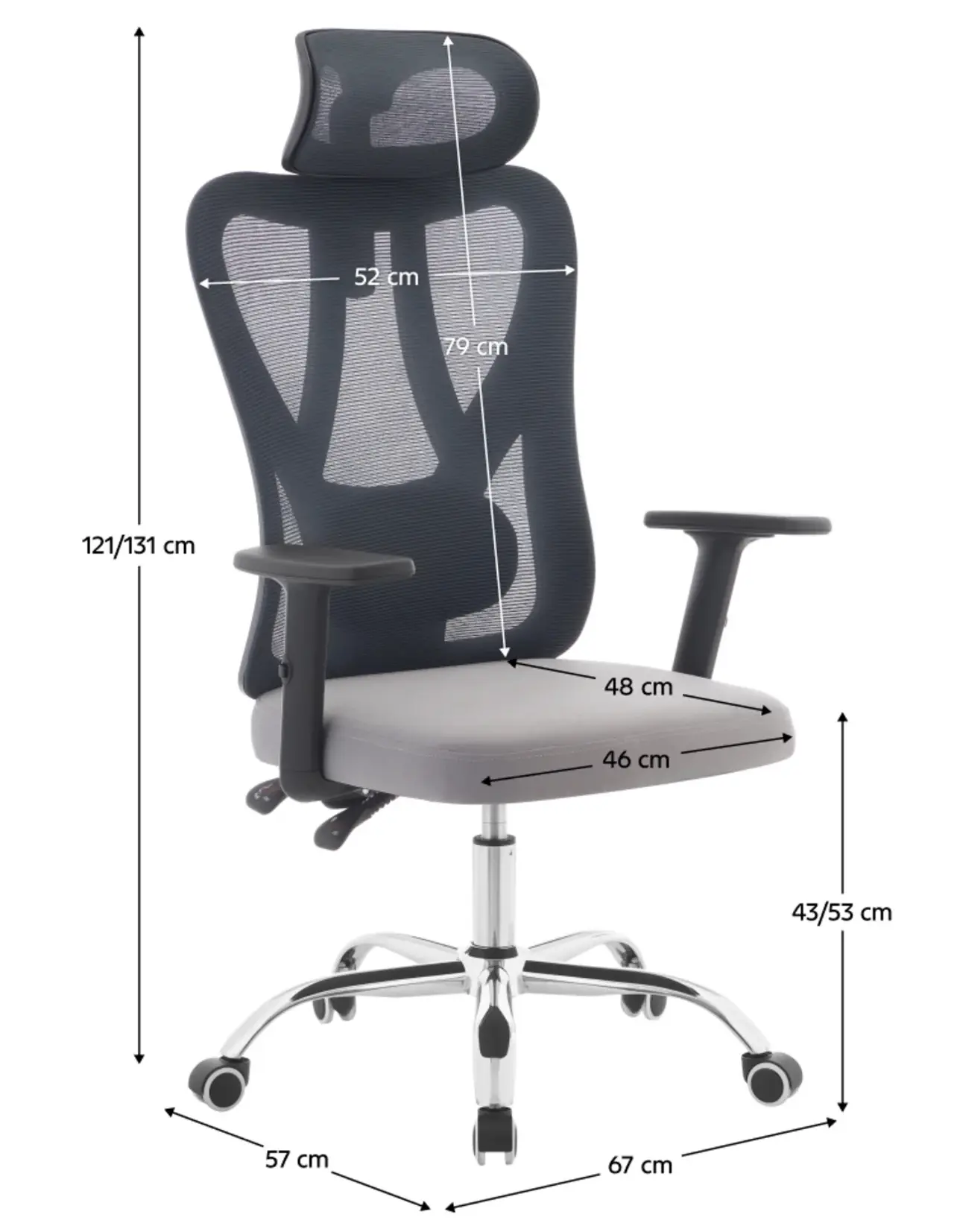 Кресло Tempo Kondela Ademir (Grey/Chrome) - 7