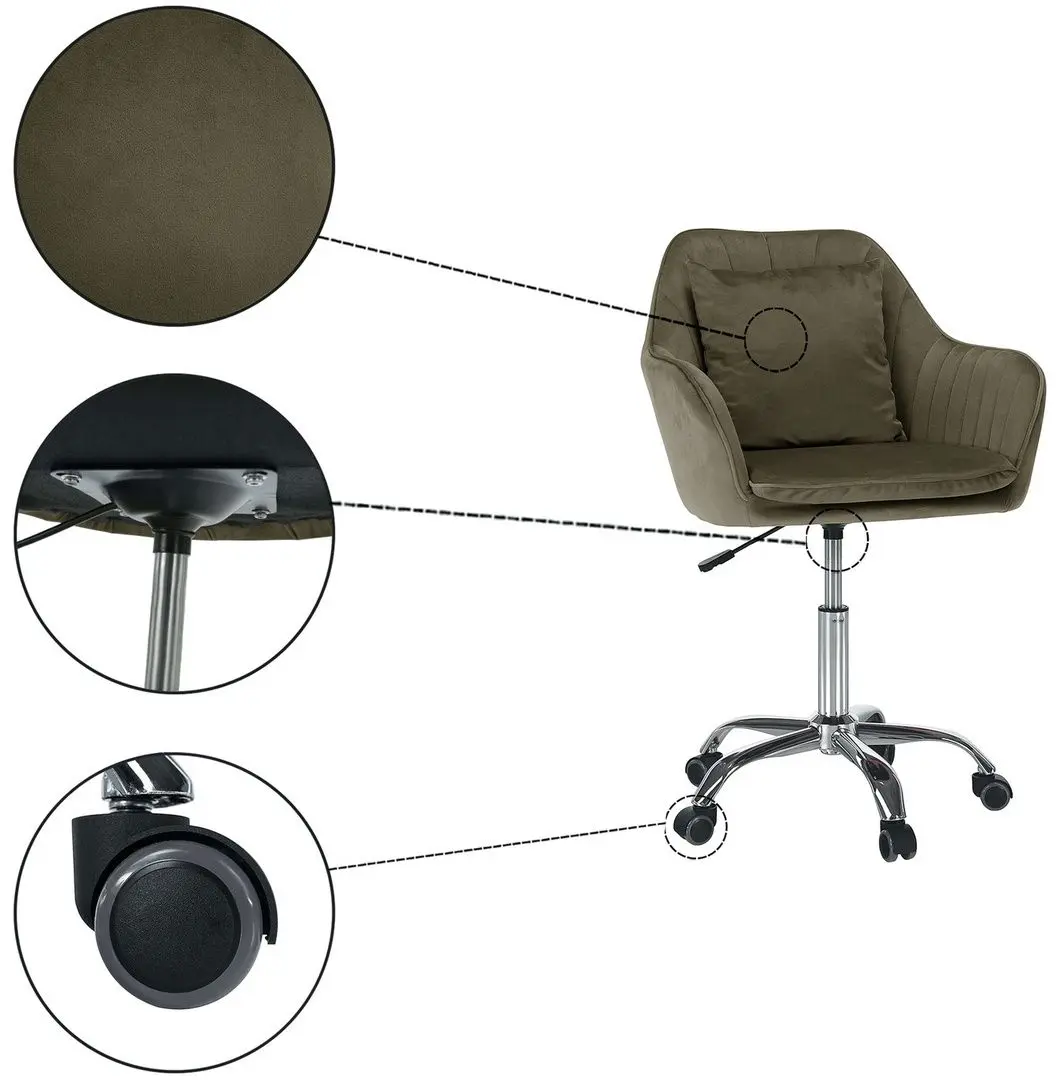 Fotoliu Tempo Kondela Klian Velvet (Grey-brown/Chrome)