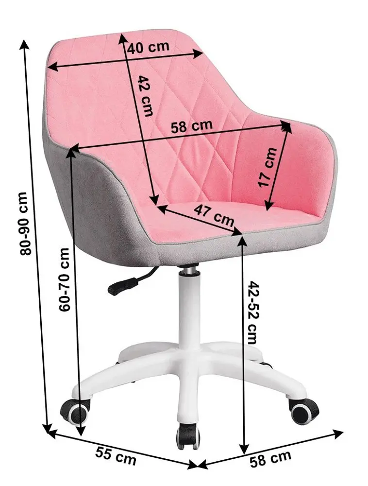 Fotoliu Tempo Kondela Santy (Pink/Gray/White)