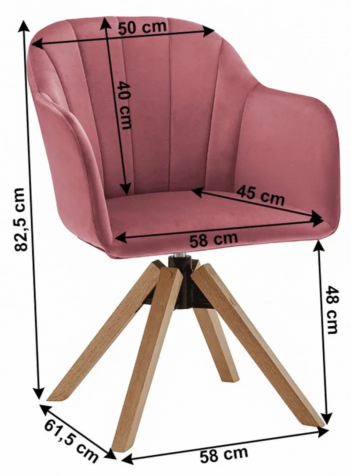 Стул вращающийся Tempo Kondela Dalio (Powdery Pink/Beech) - 2