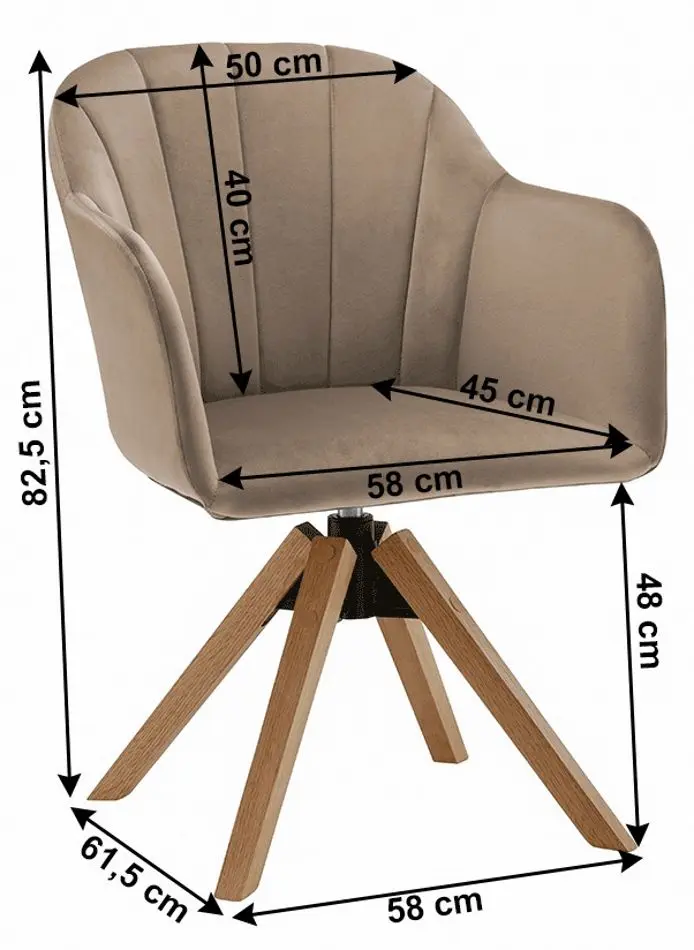 Стул вращающийся Tempo Kondela Dalio (Taupe/Beech)