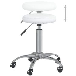 Taburet pentru salon de infrumusetare VidaXL 3085692 (White) Thumb