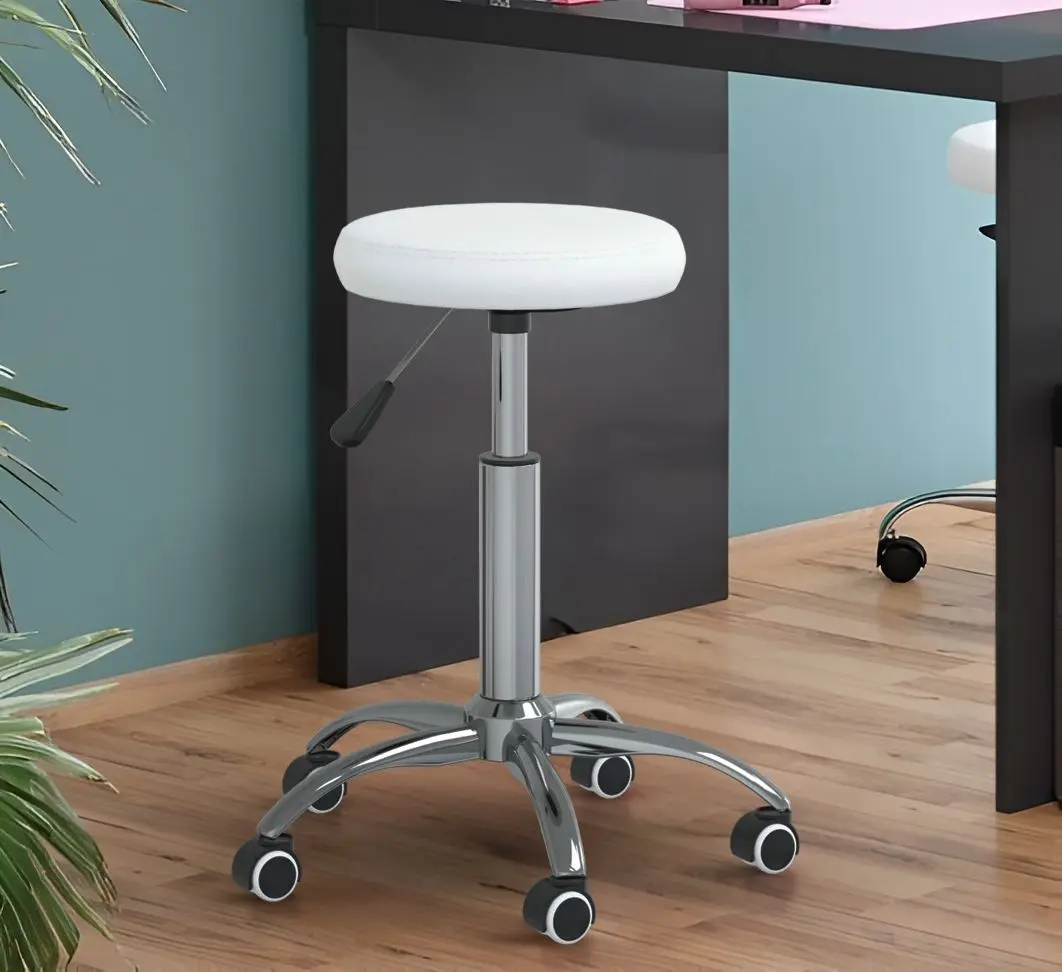 Taburet pentru salon de infrumusetare VidaXL 3085692 (White)