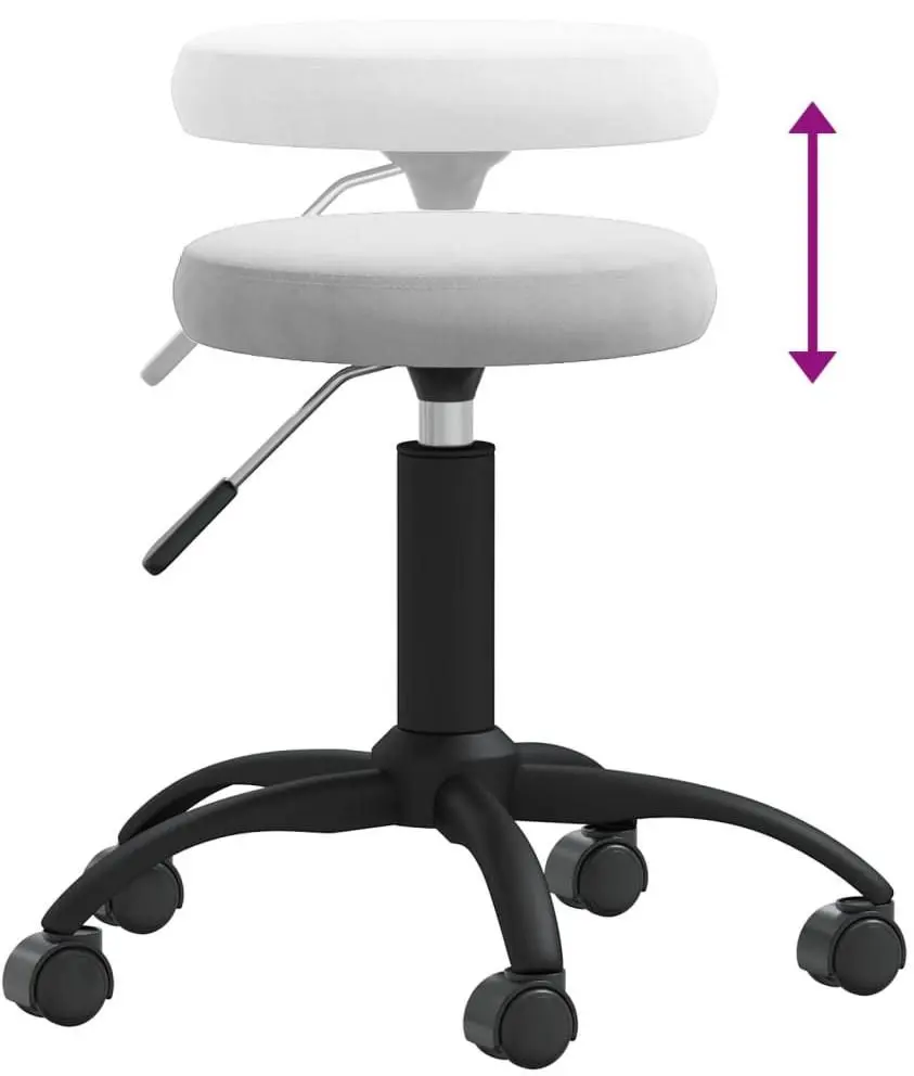 Taburet pentru salon de infrumusetare VidaXL 3085738 (Light Grey/Black)